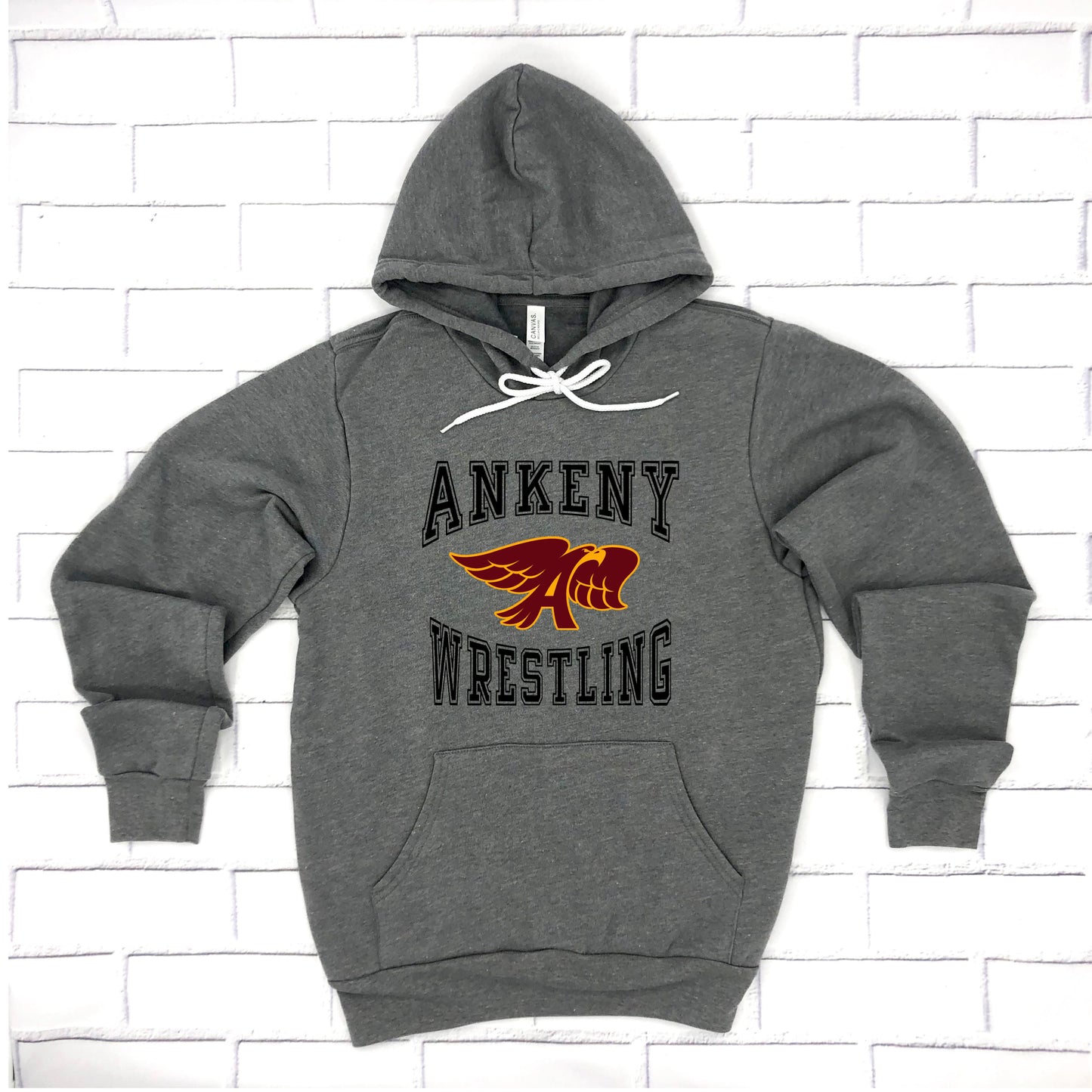 Adult - Unisex Hooded Pullover Sweatshirt - (Ankeny Hawks Wrestling)