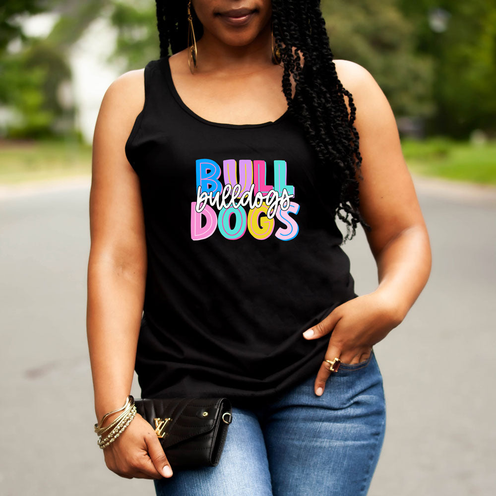 Adult - (6 Apparel Options) - Bull Dogs Colorful