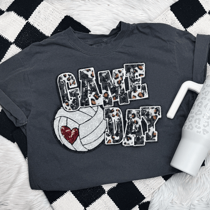 Adult - Game Day Volleyball Patch Tees & Sweatshirts (Comfort Colors)