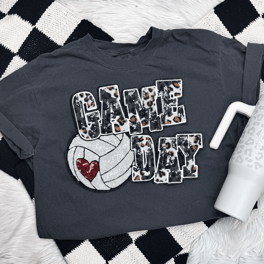 Adult - Game Day Volleyball Patch Tees & Sweatshirts (Comfort Colors)
