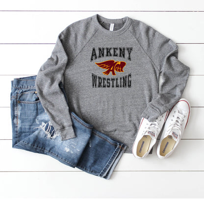 Adult - Unisex Crewneck Raglan Sweatshirt - (Ankeny Hawks Wrestling)