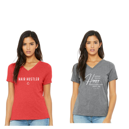 Ladies - Bella Relaxed Triblend Vneck Tee (Cost Cutters)