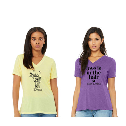 Ladies - Bella Relaxed Triblend Vneck Tee (Cost Cutters)