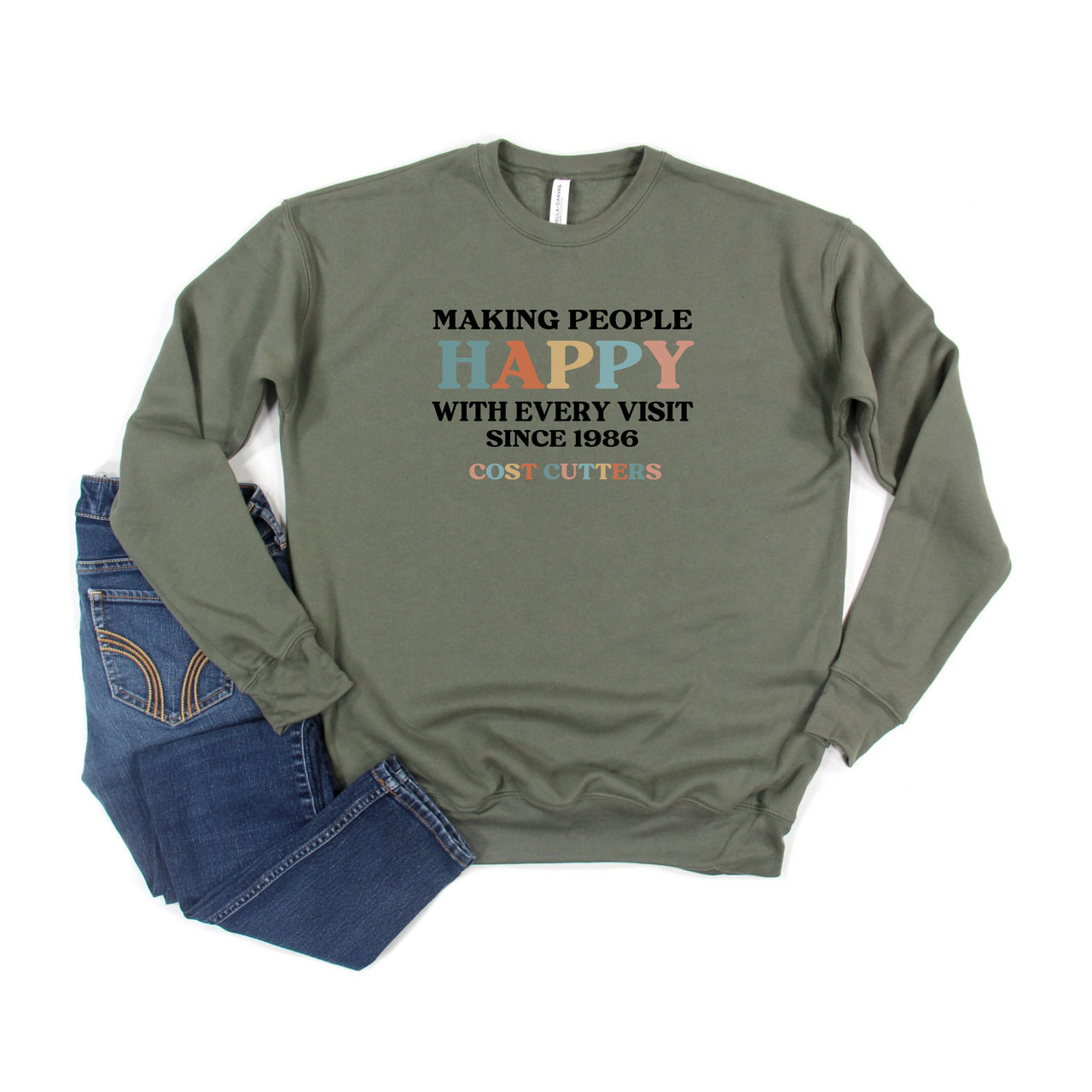 Adult - Unisex Drop Shoulder Crewneck Sweatshirt (Cost Cutters)