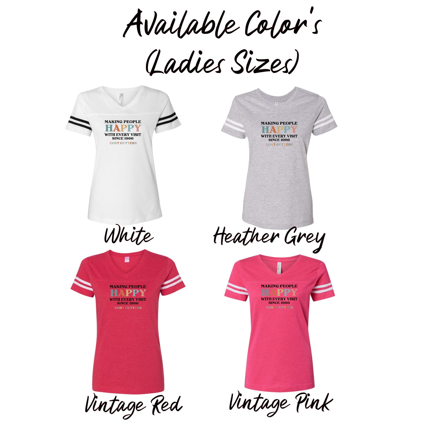 Women's & Ladies - Vintage Vneck Tee (Cost Cutters)