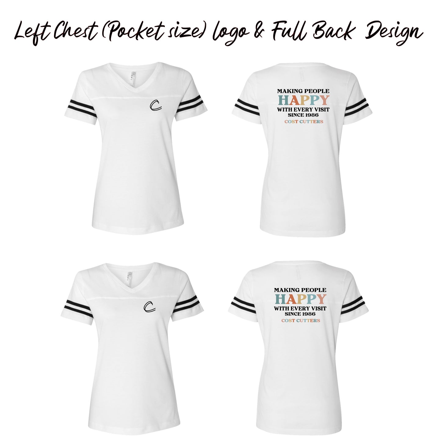 Women's & Ladies - Vintage Vneck Tee (Cost Cutters)