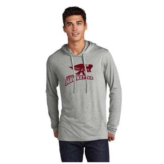 Adult - Tri-Blend Wicking Long Sleeve Hooded Tee - (Ankeny Hawkette Softball)