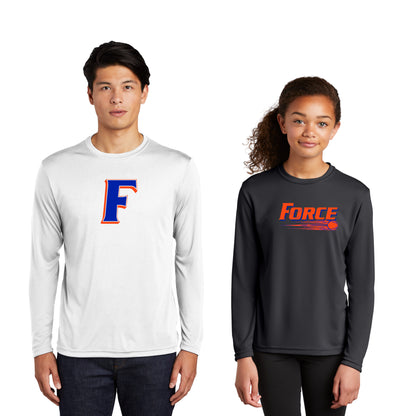 Adult & Youth -  Performance Long Sleeve Tee + Tall Sizes  (Force Softball)