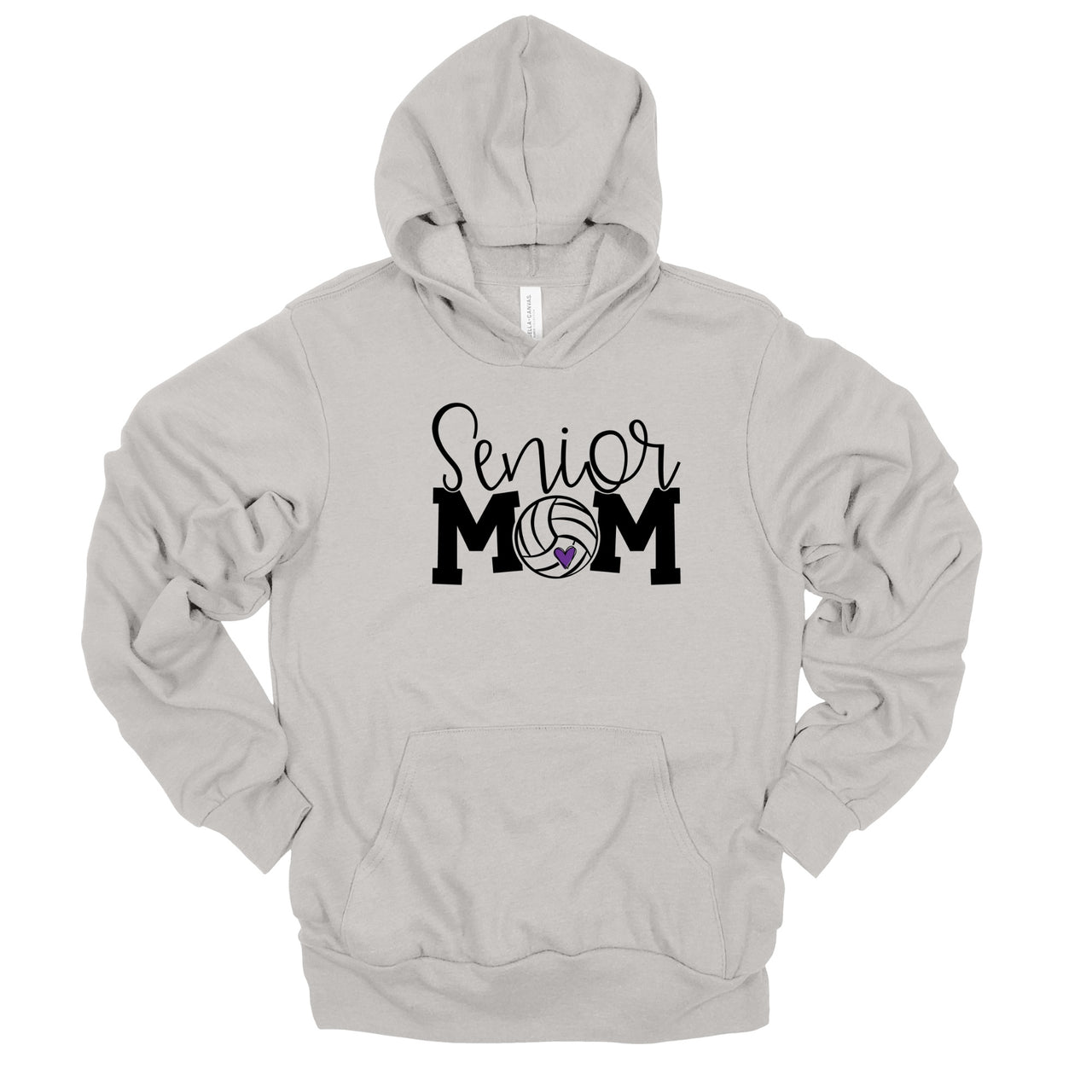 Adult - Unisex Hoodie (Senior Volleyball Mom) - U Pick Heart Color