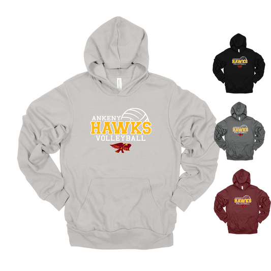 Adult -Unisex Hoodie - (Ankeny Hawks Volleyball)