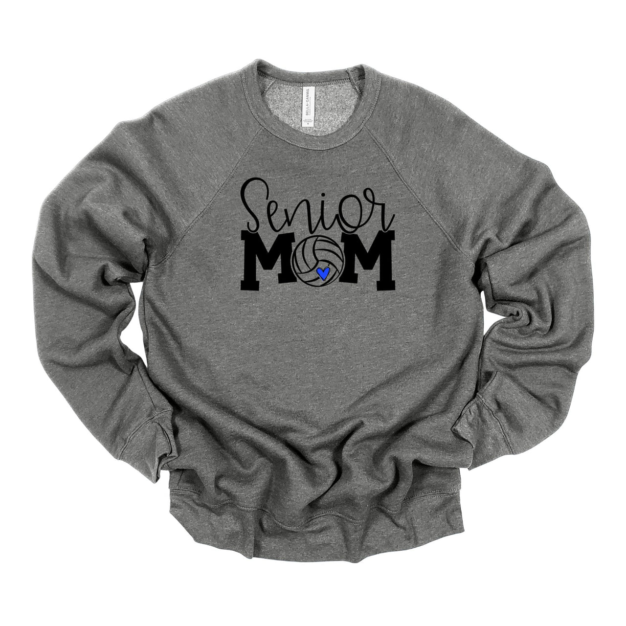 Adult - Unisex Crewneck Sweatshirt (Senior Volleyball Mom) - U Pick Heart Color