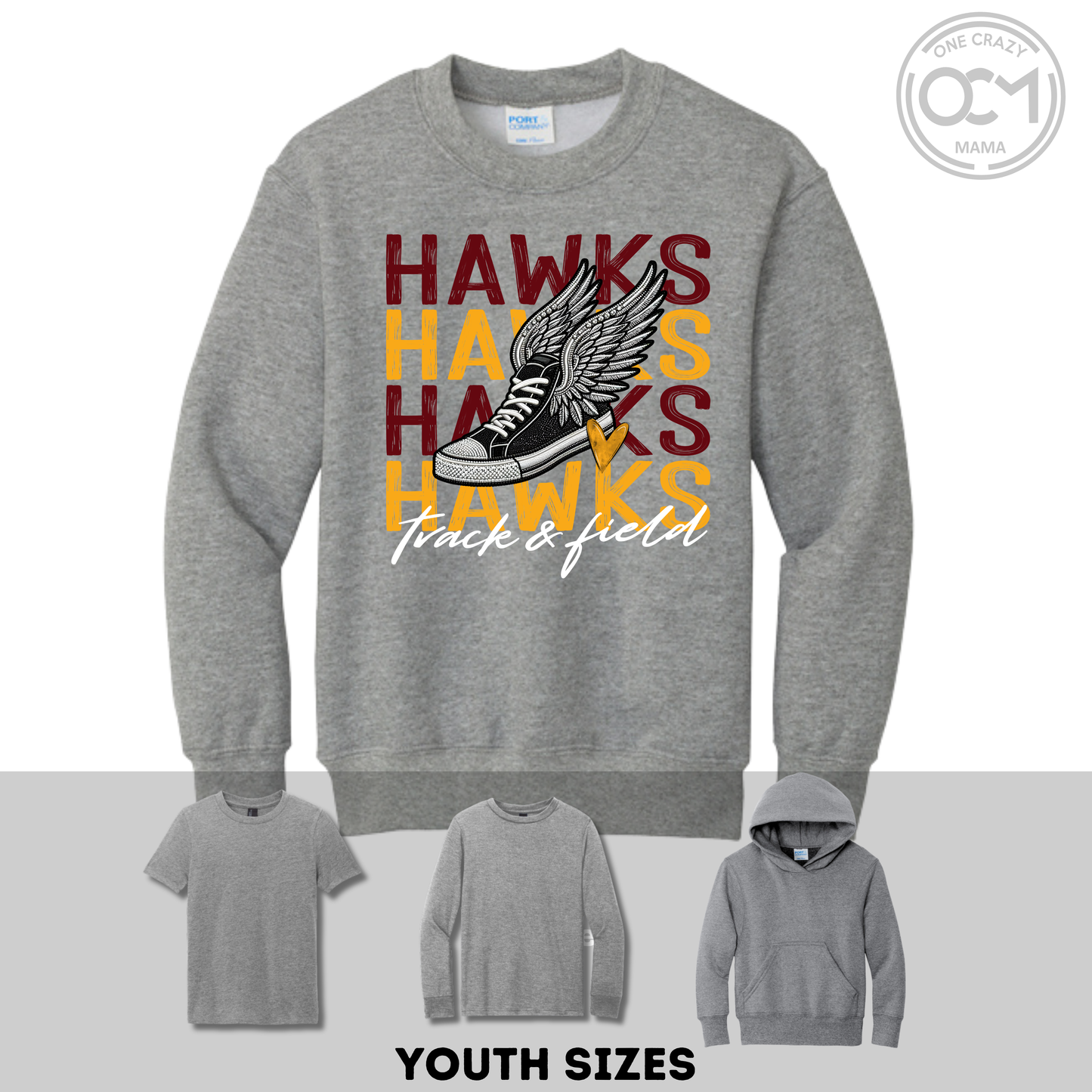Youth - Multiple Apparel Options (Ankeny Hawks Track & Field)