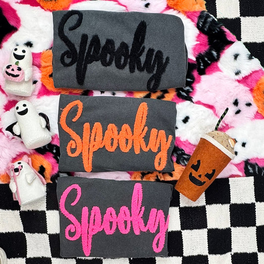 Adult - Spooky Fluffy Patch Tees & Sweatshirts (Comfort Colors)
