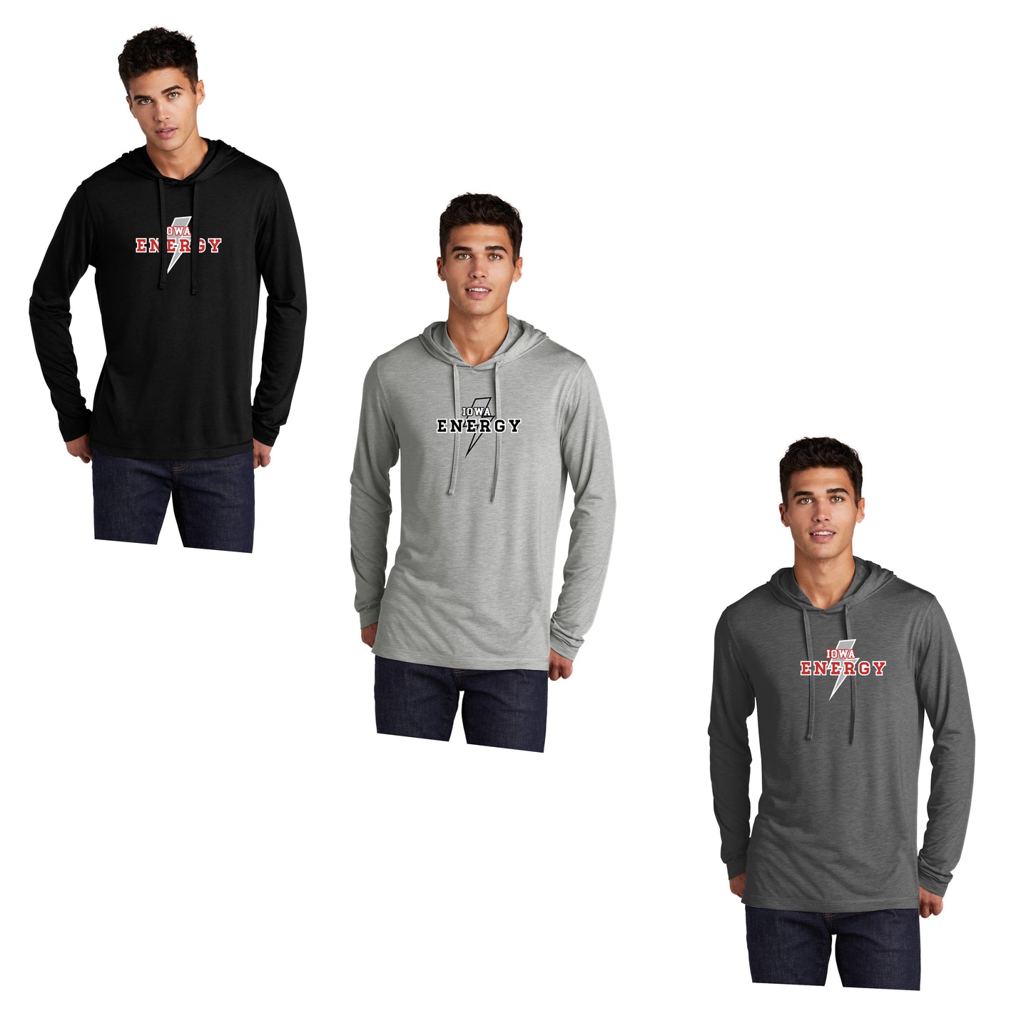 Adult- Sport Tek Long Sleeve Hooded Tee - (Iowa Energy Baseball)