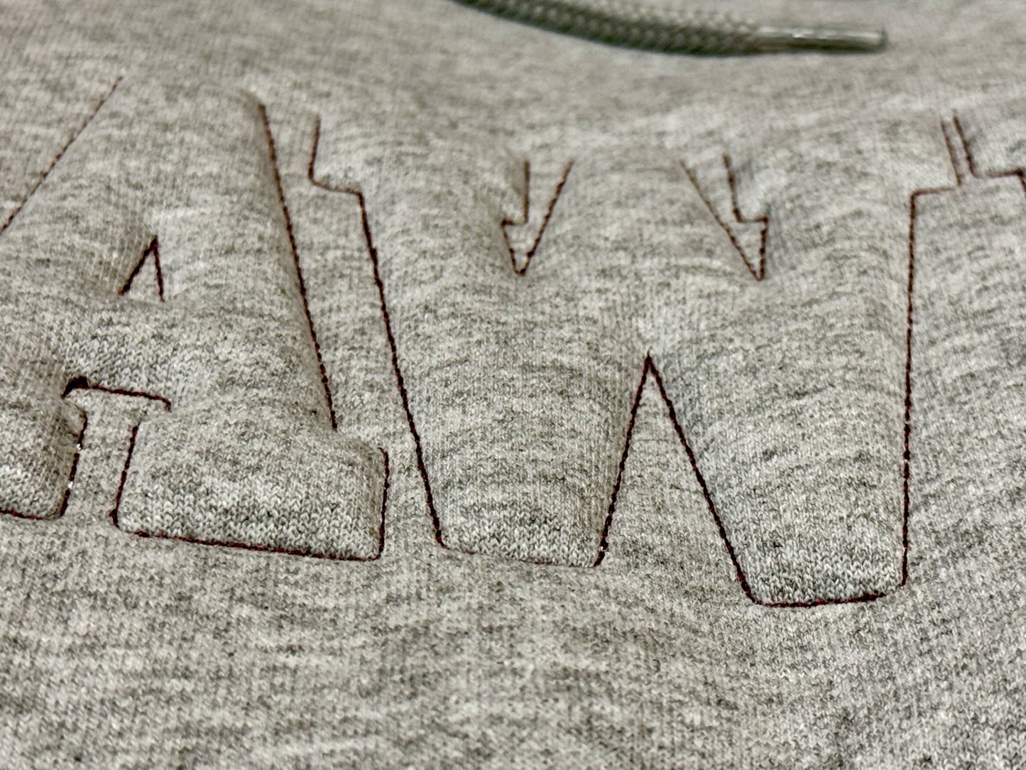 Available Now - Ankeny Hawks -  Embossed Embroidered Hoodie (Grey & Maroon -Lg)