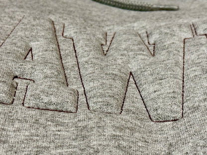 Available Now - Ankeny Hawks -  Embossed Embroidered Hoodie (Grey & Maroon -Lg)