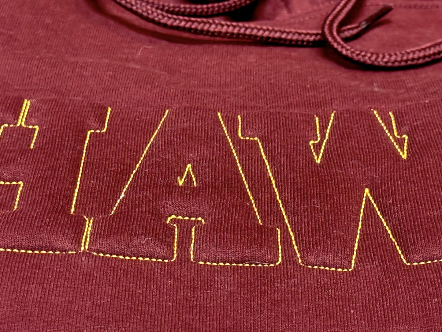 Available Now - Ankeny Hawks -  Embossed Embroidered Hoodie (Grey & Maroon -Lg)