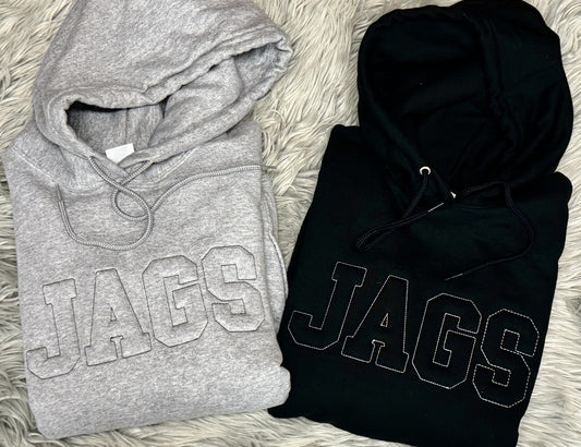 Availalbe Now - Centennial Jags -  Embossed Embroidered Hoodie (Size Lg - Black)