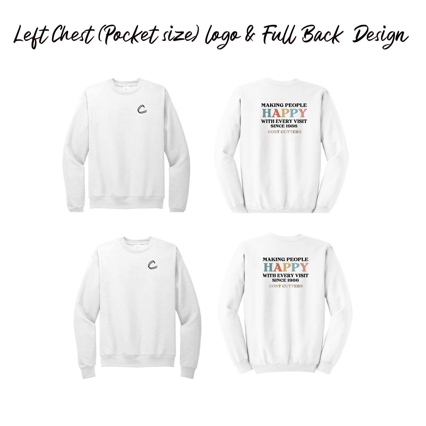 Adult - Crewneck Sweatshirt up to 5XL (Cost Cutters)