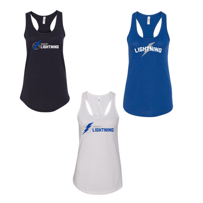 Ladies - Next Level Racerback Tank - (Lightning Baseball)