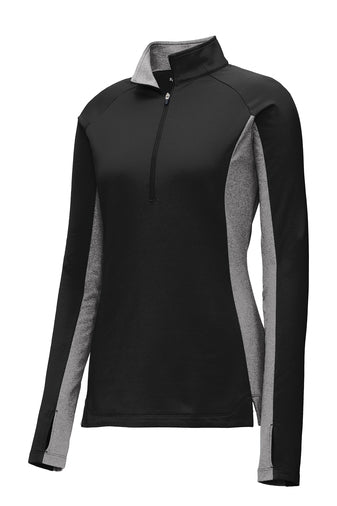 Ladies - Sport-Wick® Stretch Contrast 1/2-Zip Pullover - (Nebraska Gold)