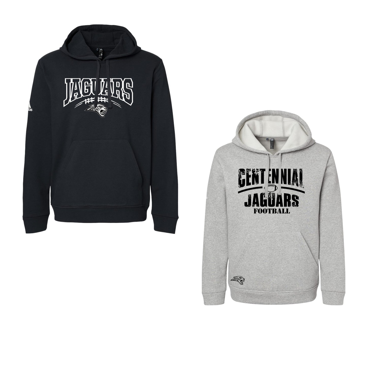 Adult - Adidas Fleece Hooded Sweatshirt (3 Design Options) - (Centennial Jaguars Football 2023)