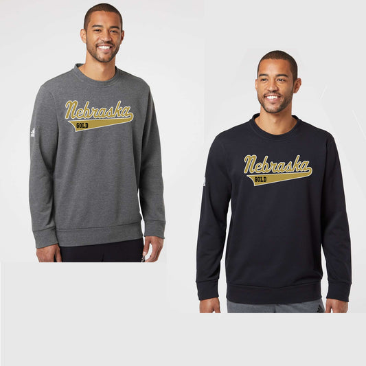 Adult - Adidas Fleece Crewneck Sweatshirt - (Nebraska Gold)