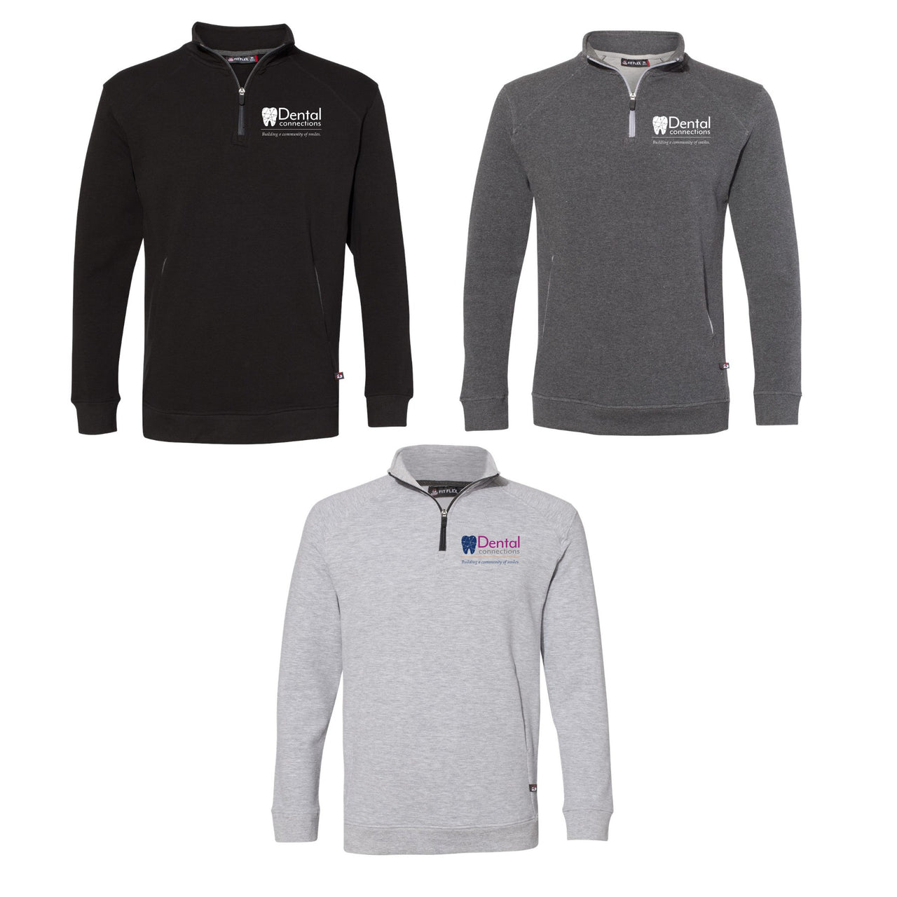 Adult - Badger - FitFlex French Terry Quarter-Zip Sweatshirt- (Dental Connections)