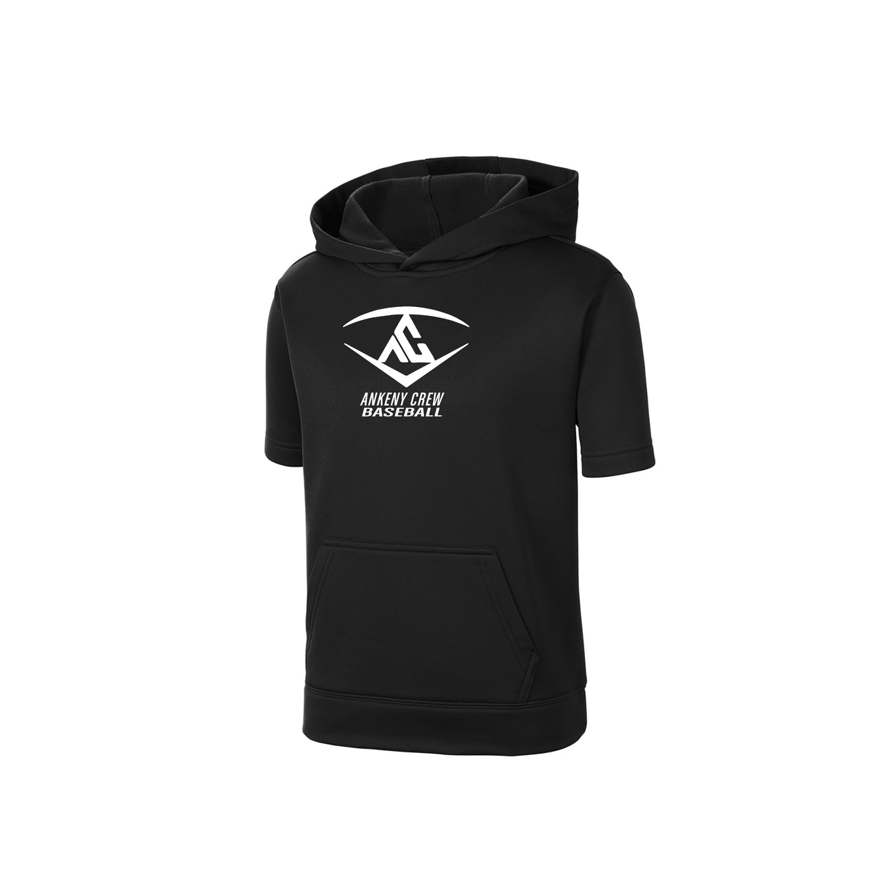 Youth - Fleece short sleeve hoodie  - (Ankeny Crew Baseball)