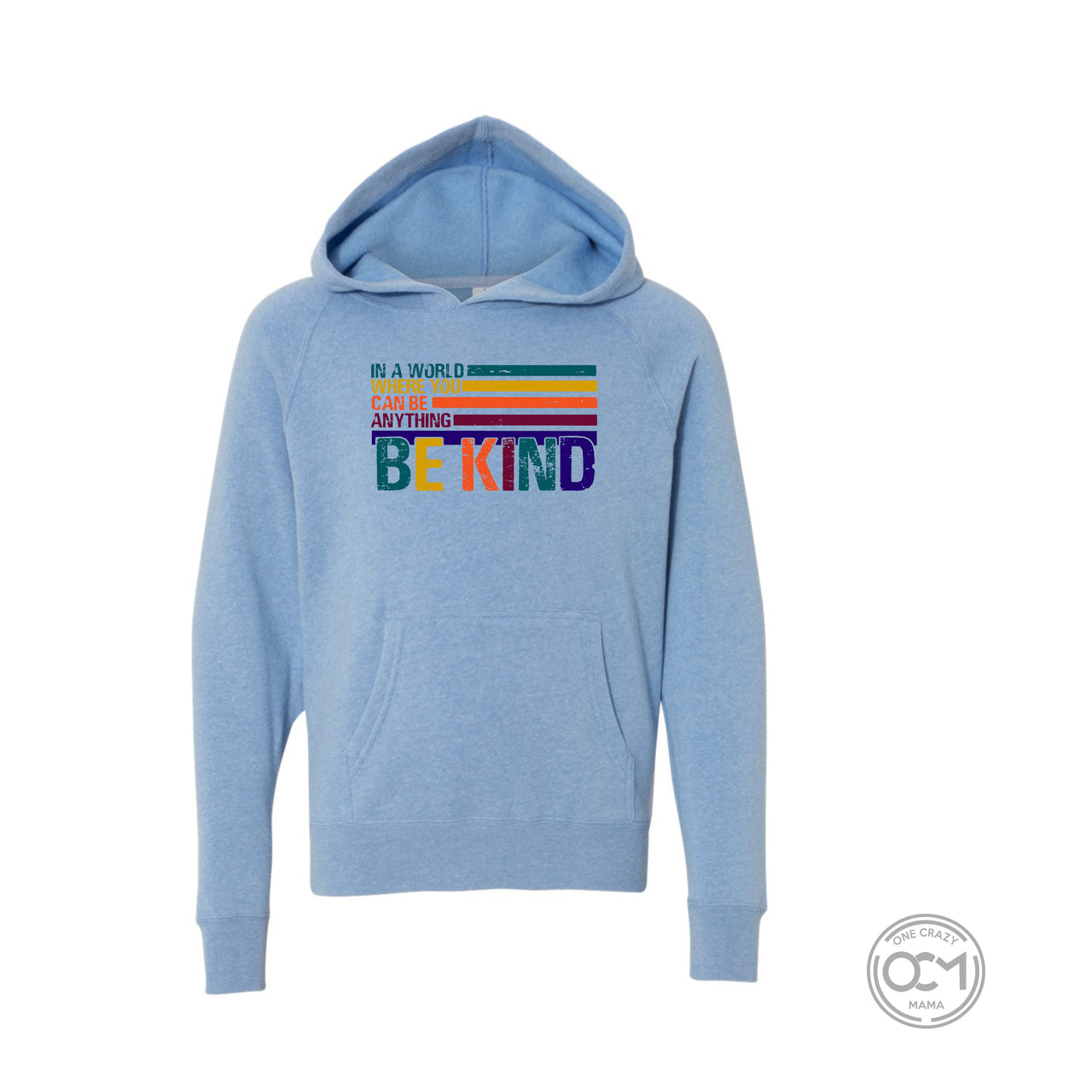 Youth -  Unisex Raglan Hooded Sweatshirt (Be Kind)