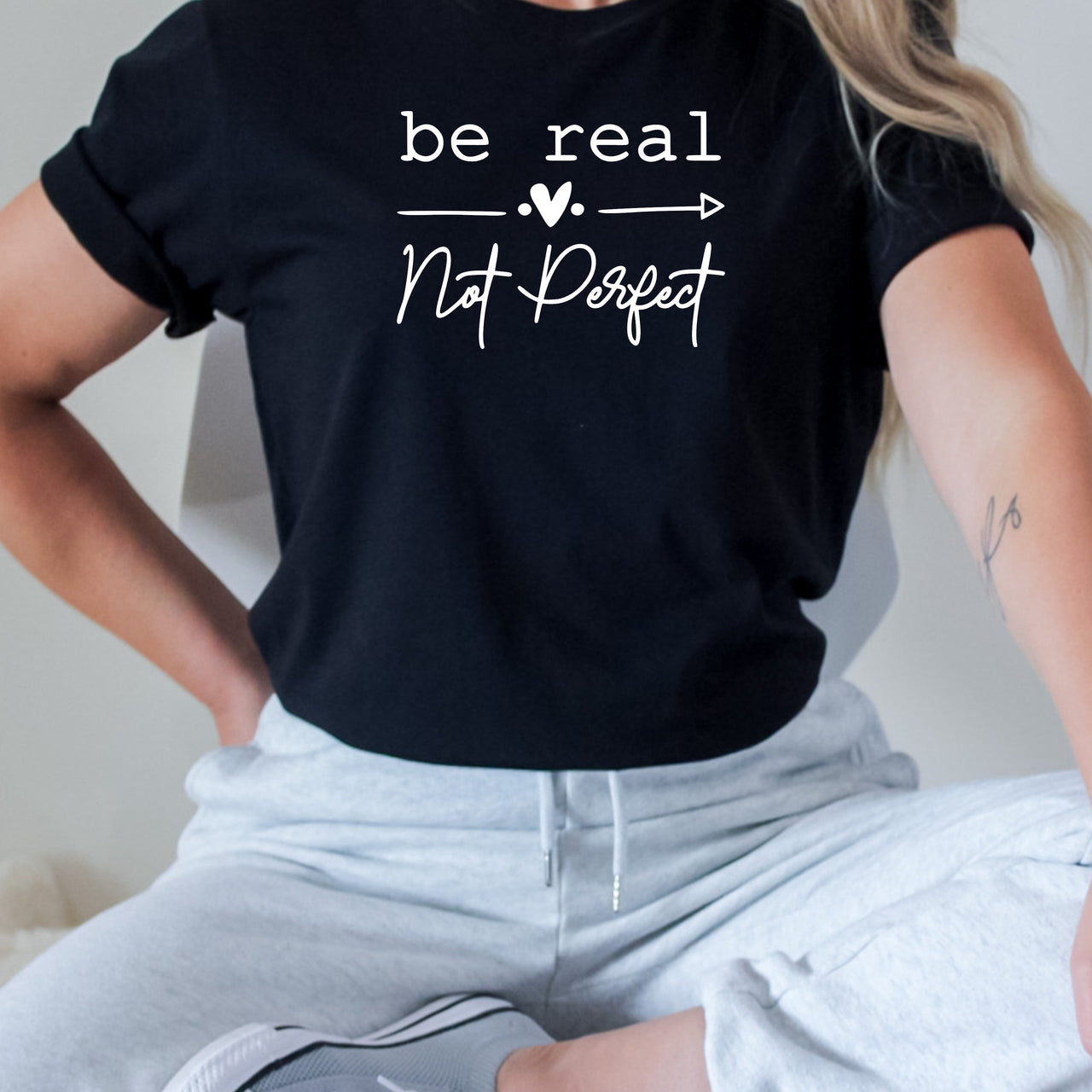 Adult - Unisex Cotton/Poly Tee - (Be Real Not Perfect )