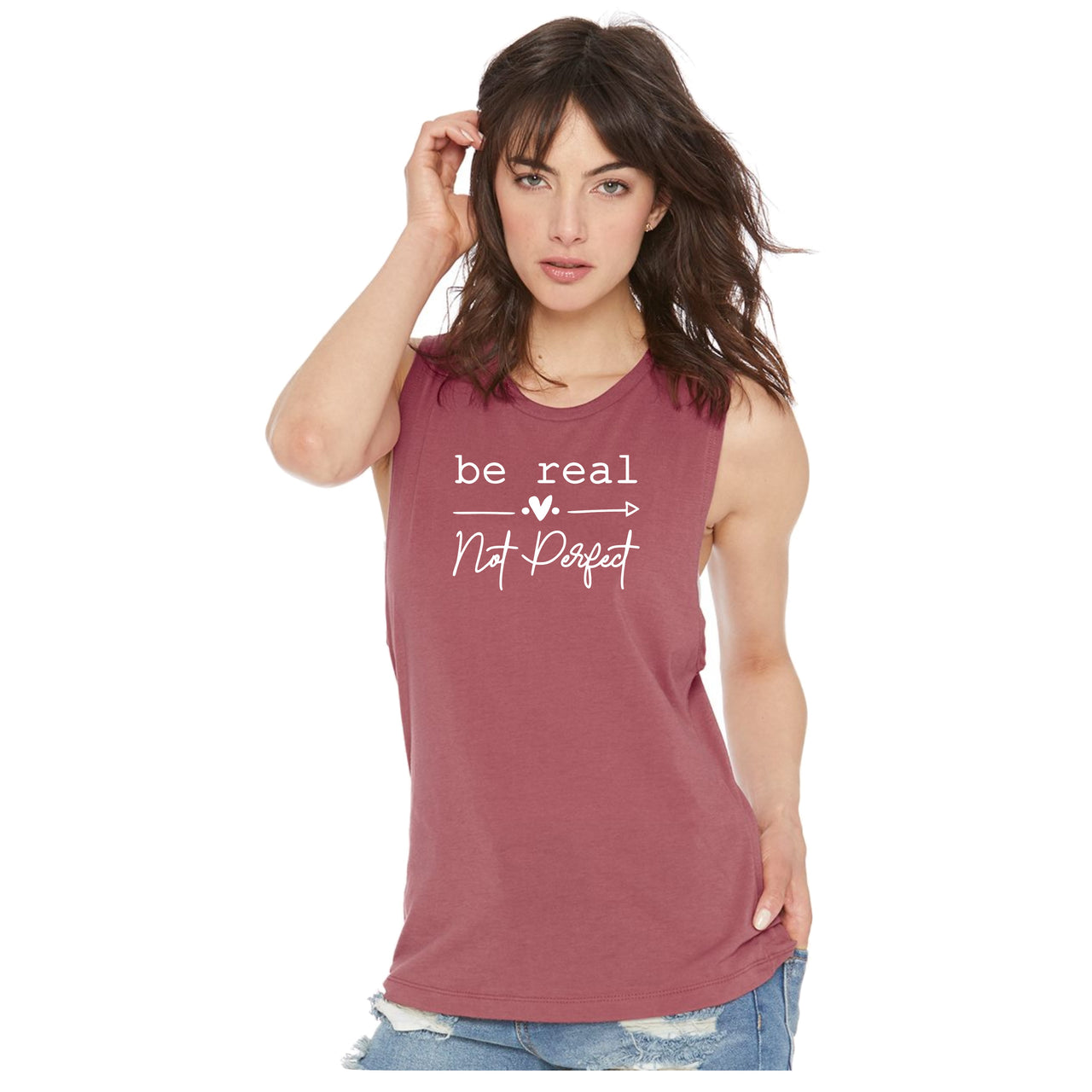 Ladies - Festival Muscle Tank - (Be Real Not Perfect)