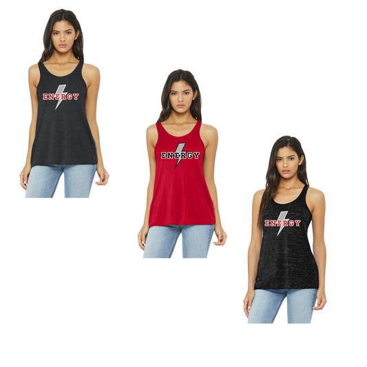 Ladies - Bella Flowy Racerback Tank - (Iowa Energy Baseball)