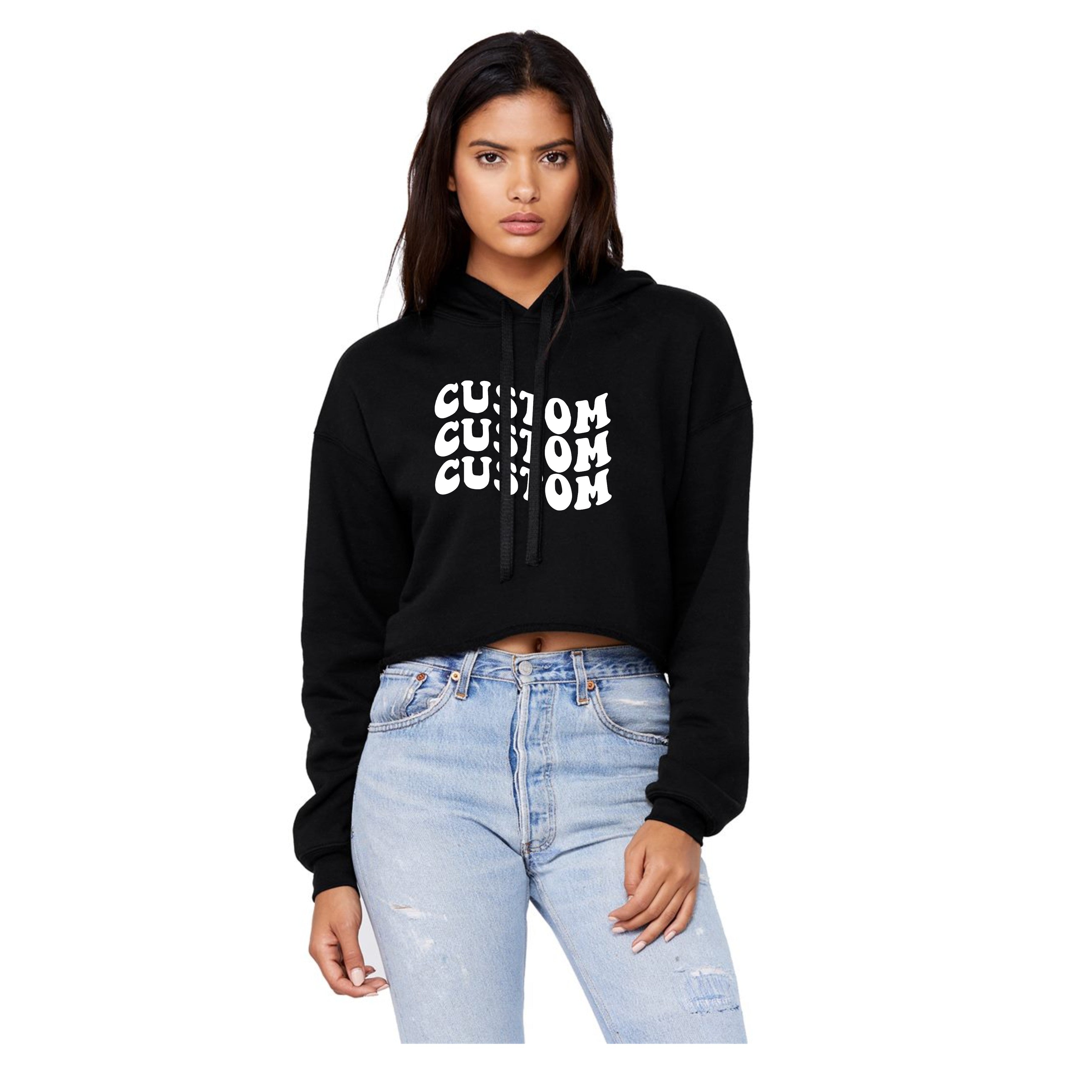 Ladies Crop Fleece Hoodie Bella Canvas Custom