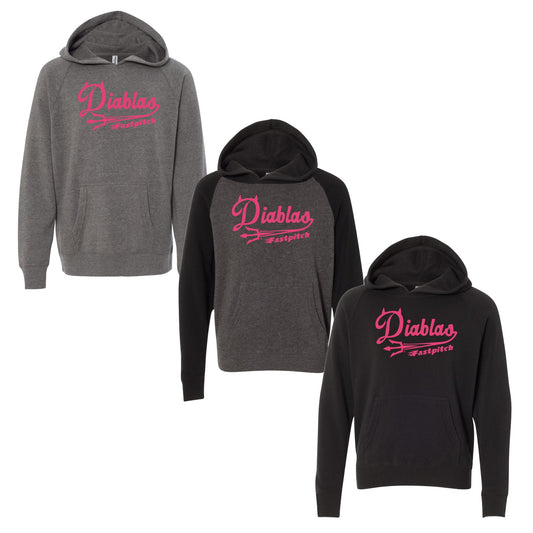 Youth - Special Blend Raglan Hooded Midweight Sweatshirt - Diablas (Pink)