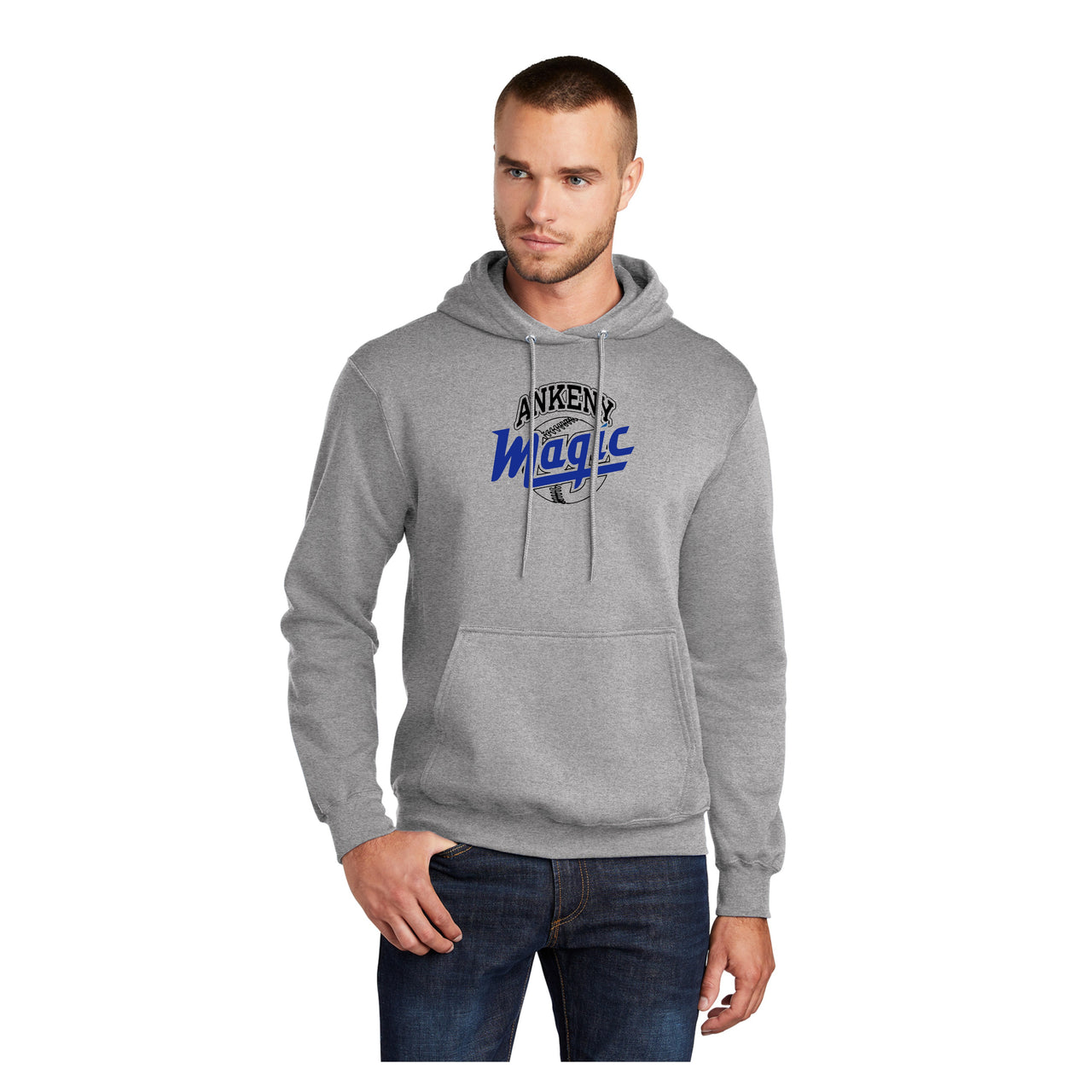 Adult - Fleece Pullover Hooded Sweatshirt - (Ankeny Magic Baseball)