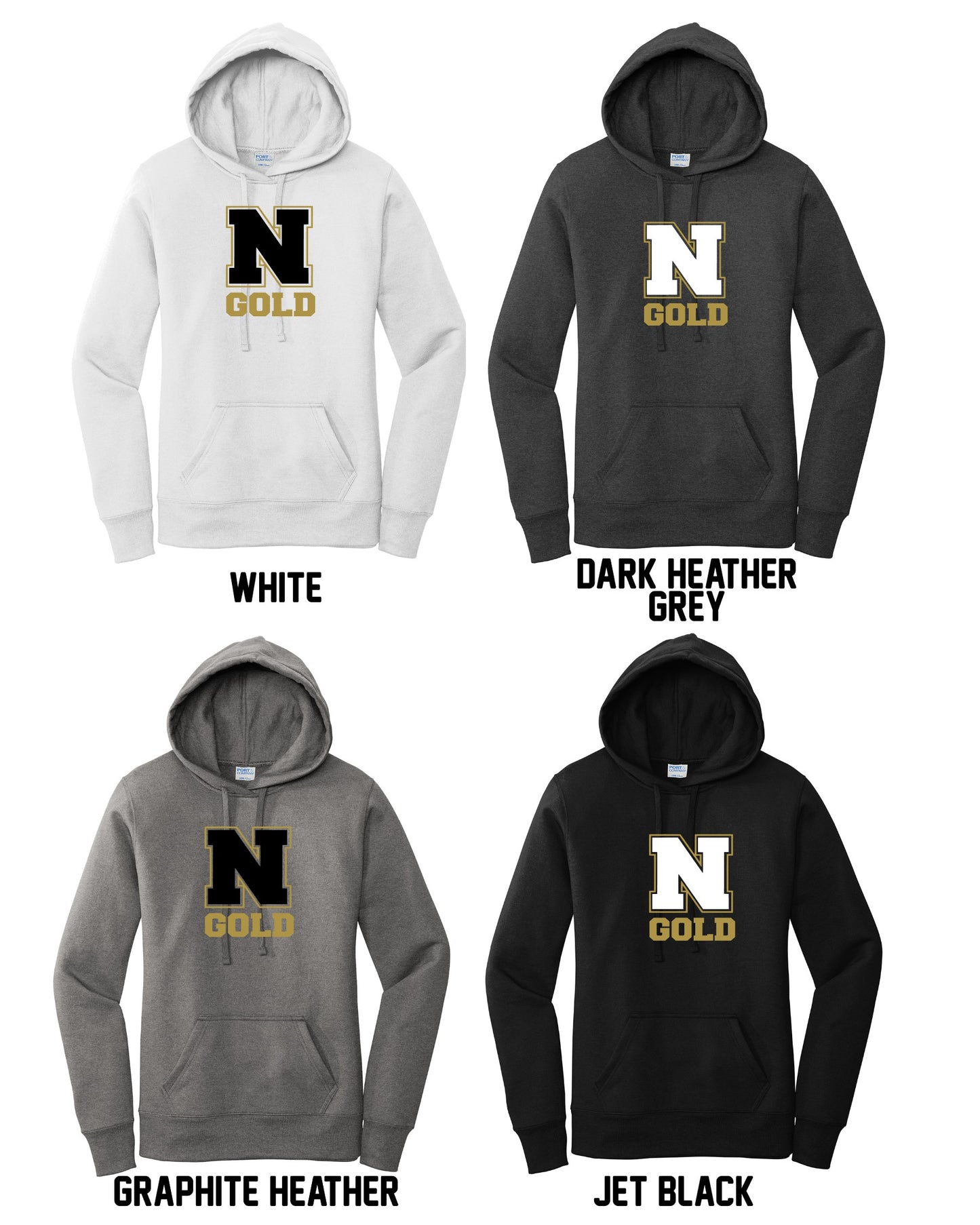 Ladies - Core Fleece Pullover Hooded Sweatshirt -(Nebraska Gold)