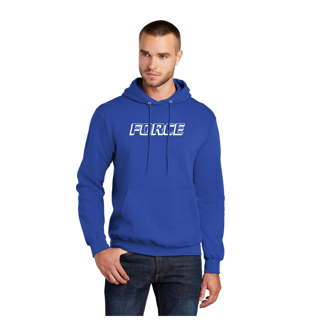 Adult - Unisex Core Fleece Pullover Hooded Sweatshirt - (Force Softball)