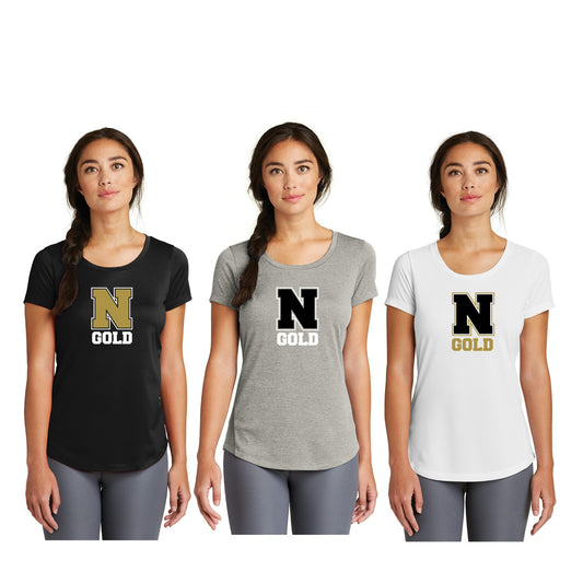 Ladies - New Era Performance Scoop Tee - (Nebraska Gold)