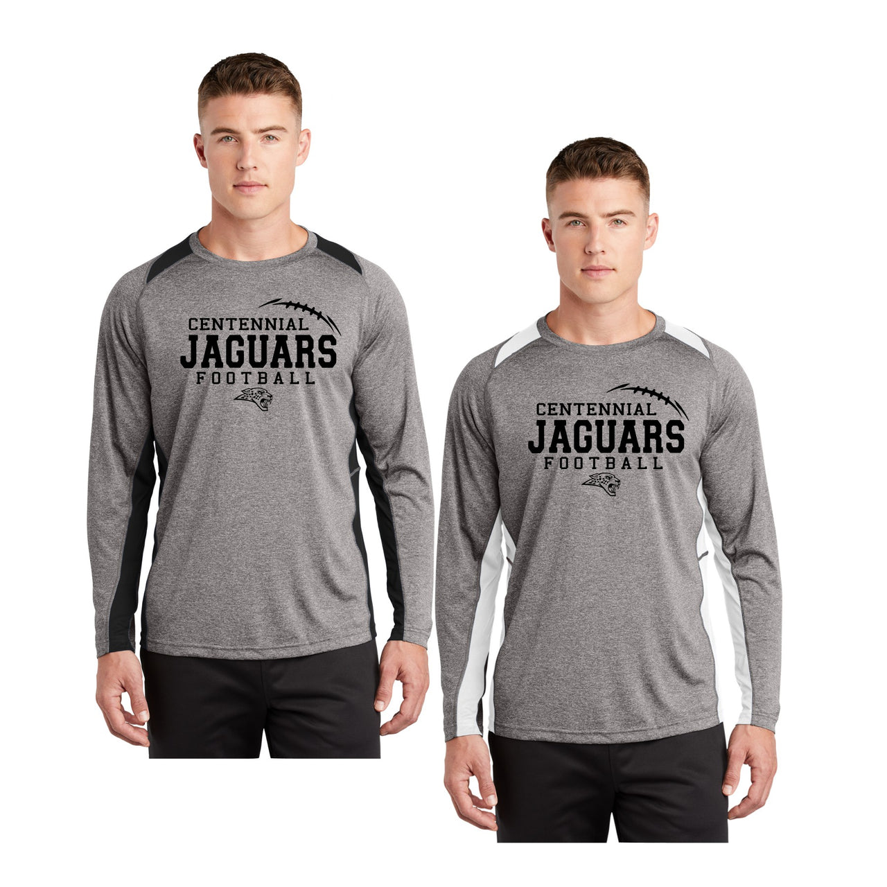 Adult - Unisex Long Sleeve Colorblock Performance Tee - (Centennial Jaguars Football 2023)