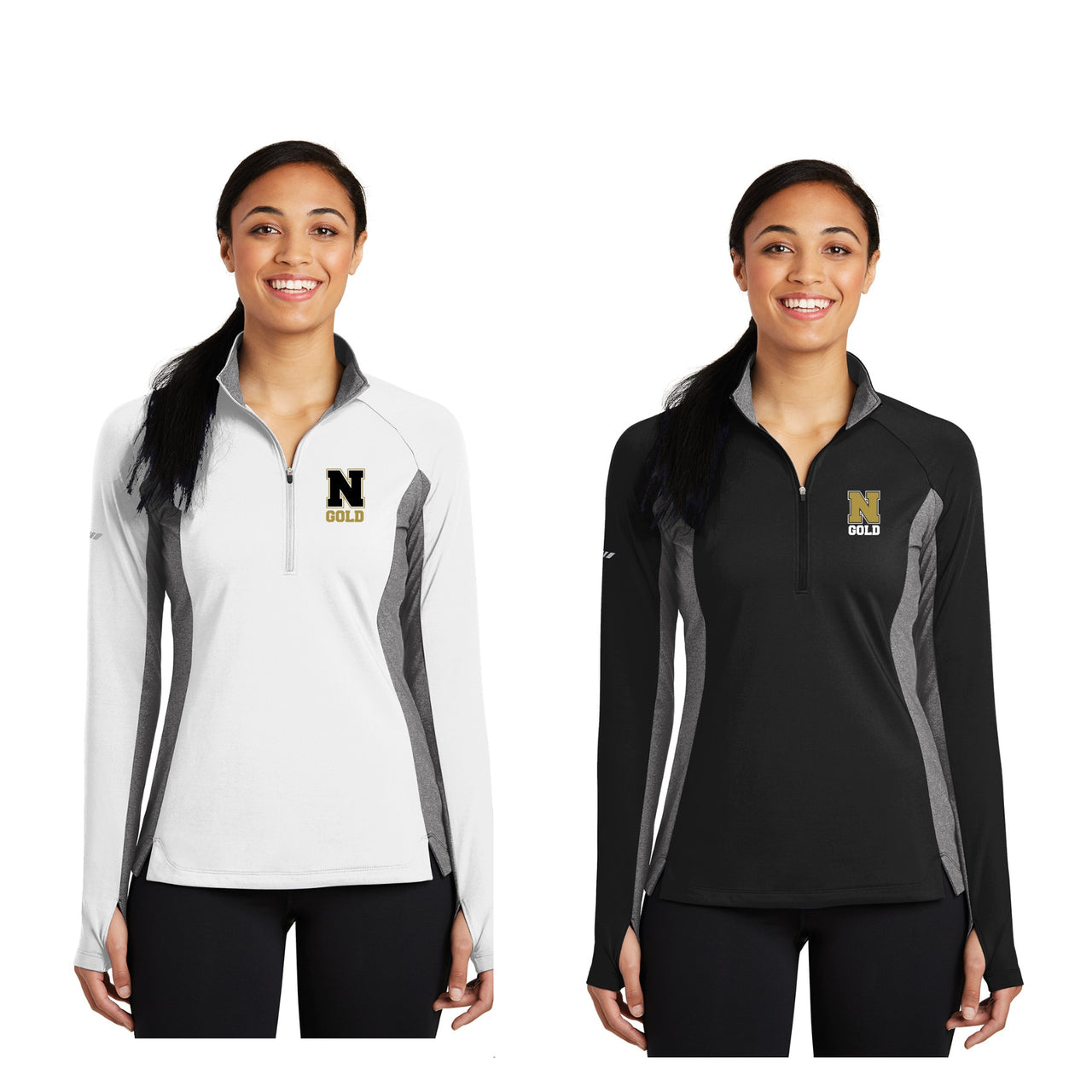 Ladies - Sport-Wick® Stretch Contrast 1/2-Zip Pullover - (Nebraska Gold)