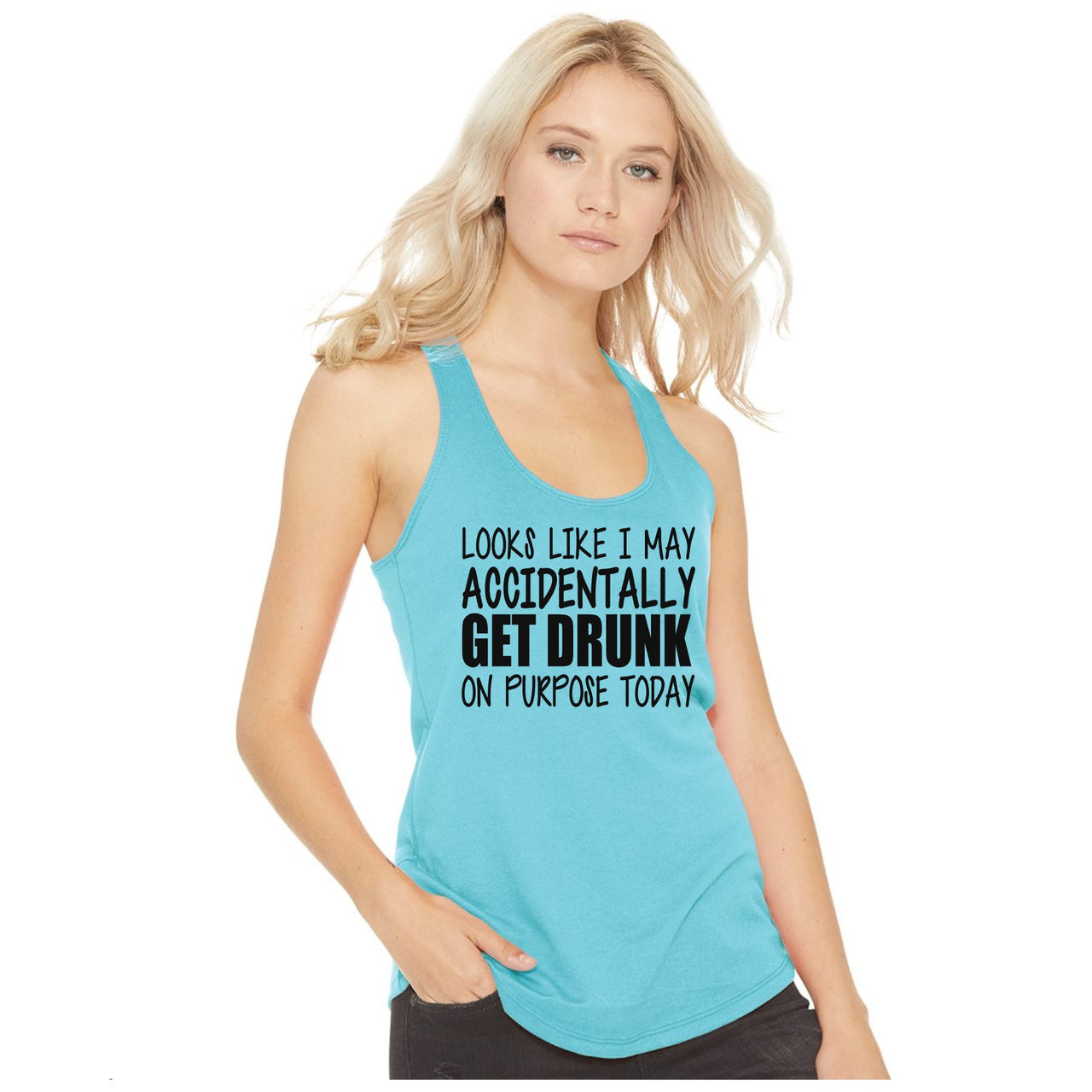 Looks like I mayAccidently get drunk...- Racerback Tank (XS Available)