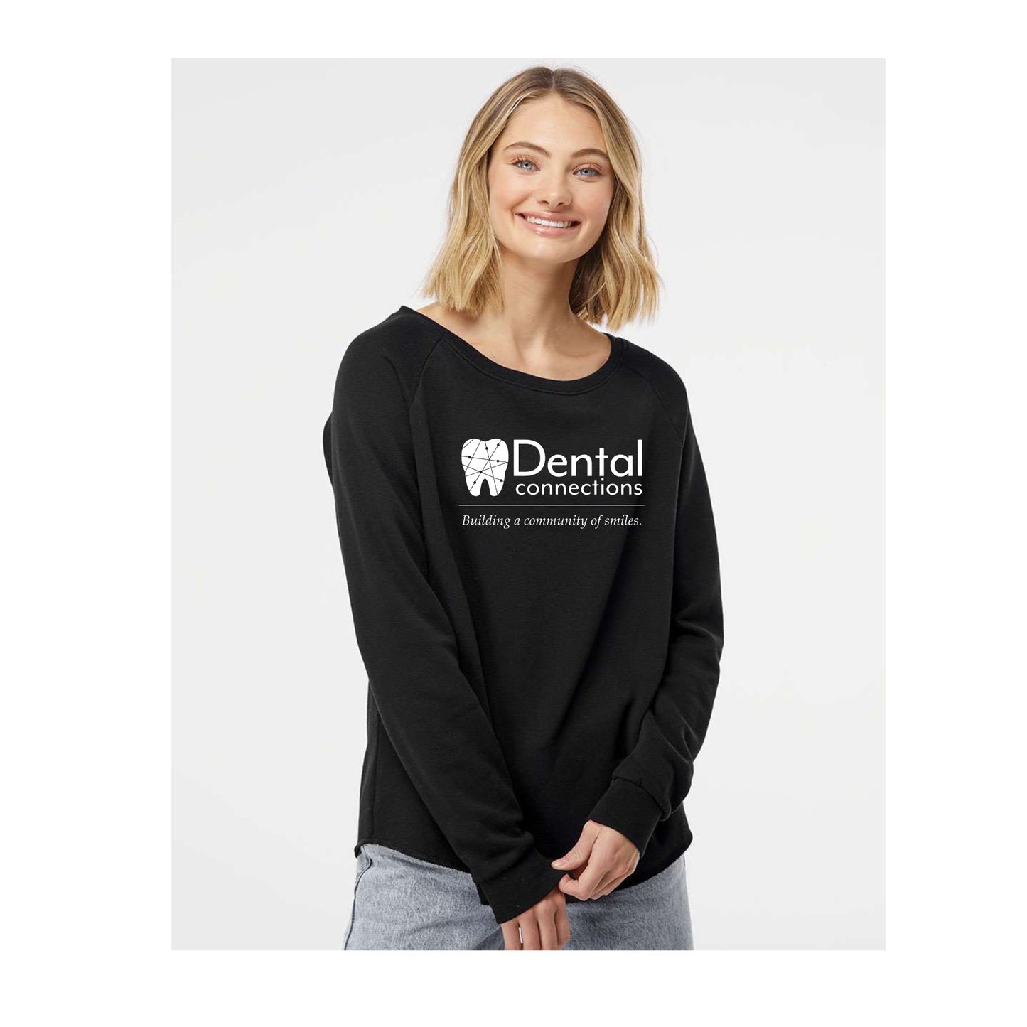 Ladies - Independent Trading Wave Wash Crewneck Sweatshirt- (Dental Connections)