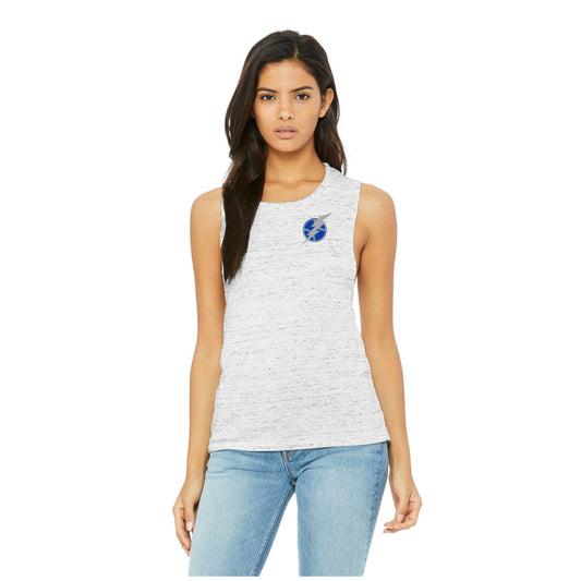 Ladies - Bella Flowy Scoop Muscle Tank - (Lightning Baseball)