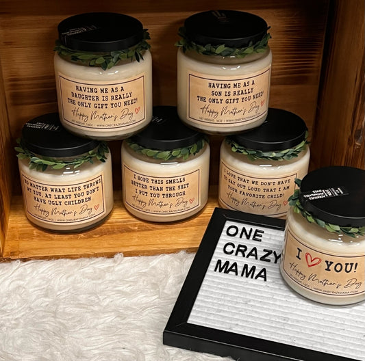 Mother's Day Candles- 16 oz Apothecary Candles (Pick the saying & Scent)