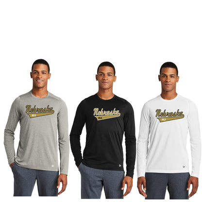 Adult - New Era Performance Long Sleeve Crew Tee - (Nebraska Gold)