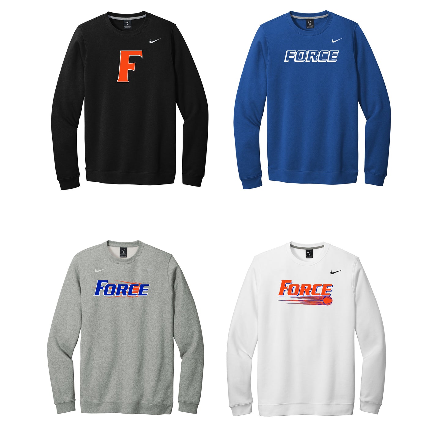 Adult - Nike Club Pullover Fleece Crew- (Force Softball)