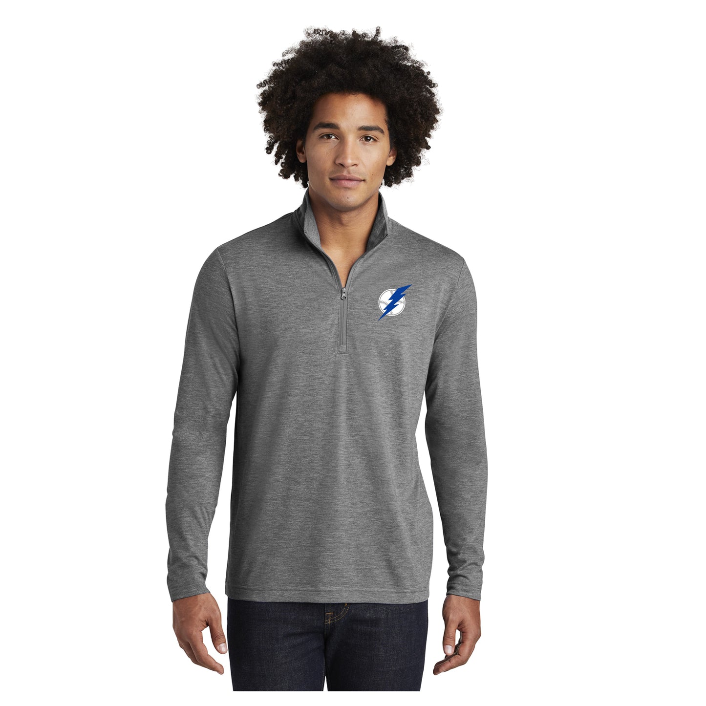 Adult - Sport Tek Tri-Blend Wicking 1/4-Zip - (Lightning Baseball)