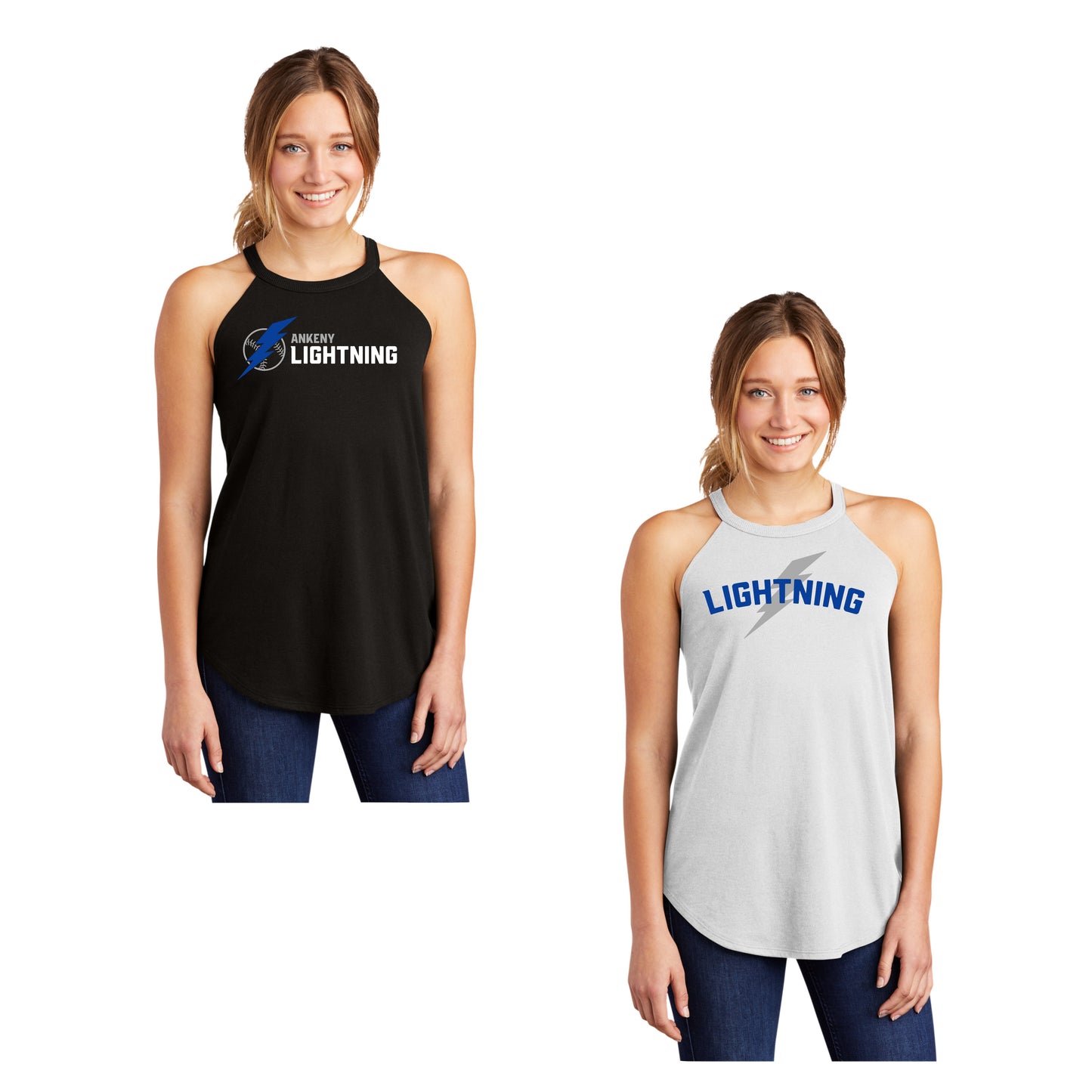 Ladies - District Tri ® Rocker Tank - (Lightning Baseball)