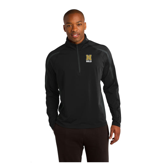 Adult - Sport-Wick® Stretch 1/2-Zip Colorblock Pullover -  (Nebraska Gold)